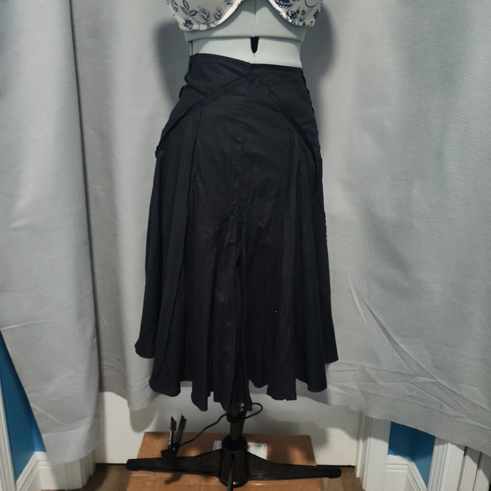 Angie Whimsygoth Fairy Black Cotton Midi Skirt – Crinoline, A‑Line, Size Large